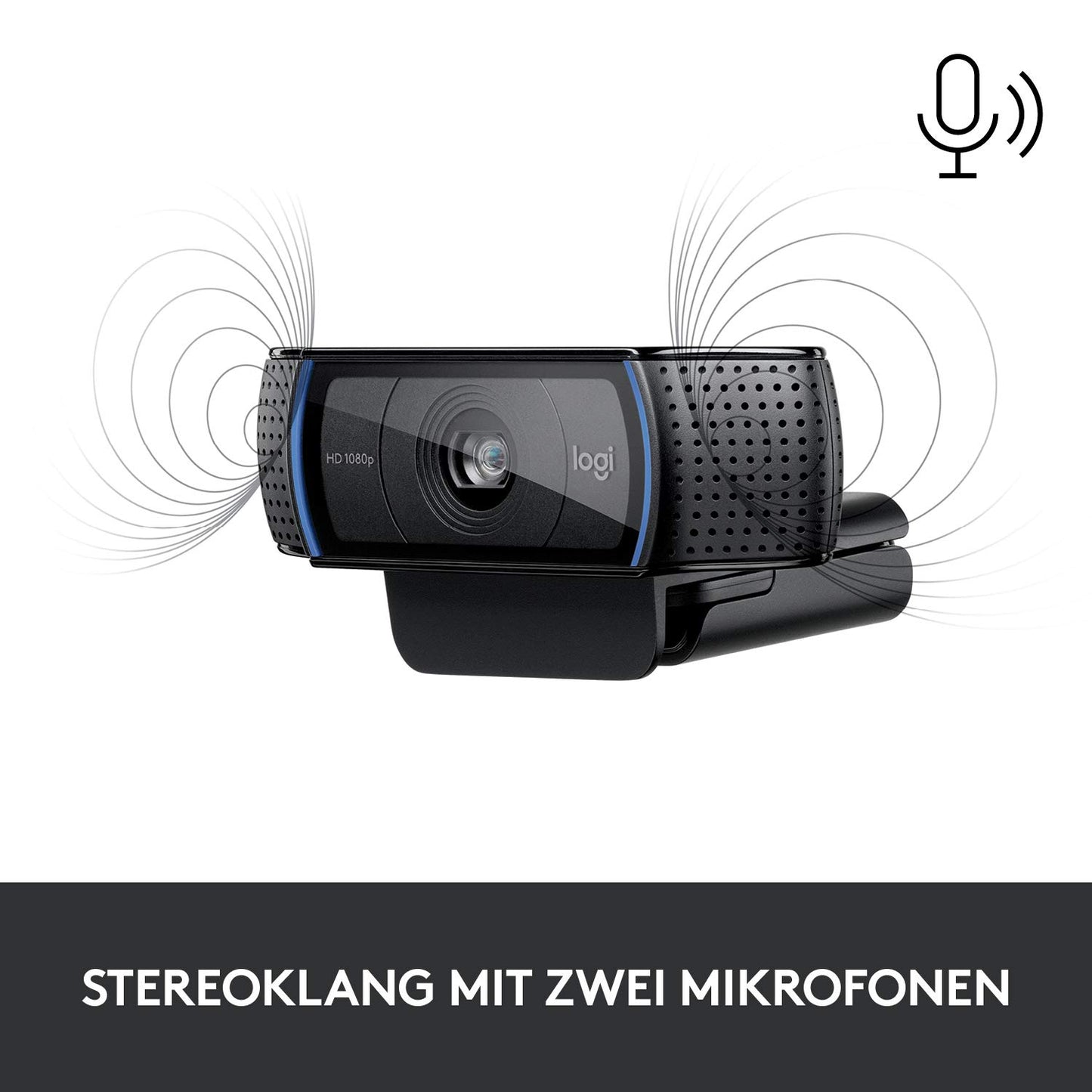 Logitech C920s HD PRO Webcam, Full-HD 1080p, 78° Blickfeld, Autofokus, Belichtungskorrektur, USB-Anschluss, Abdeckblende, Für Skype, FaceTime, Hangouts, etc.,PC/Mac/ChromeOS/Android/Xbox One, Schwarz