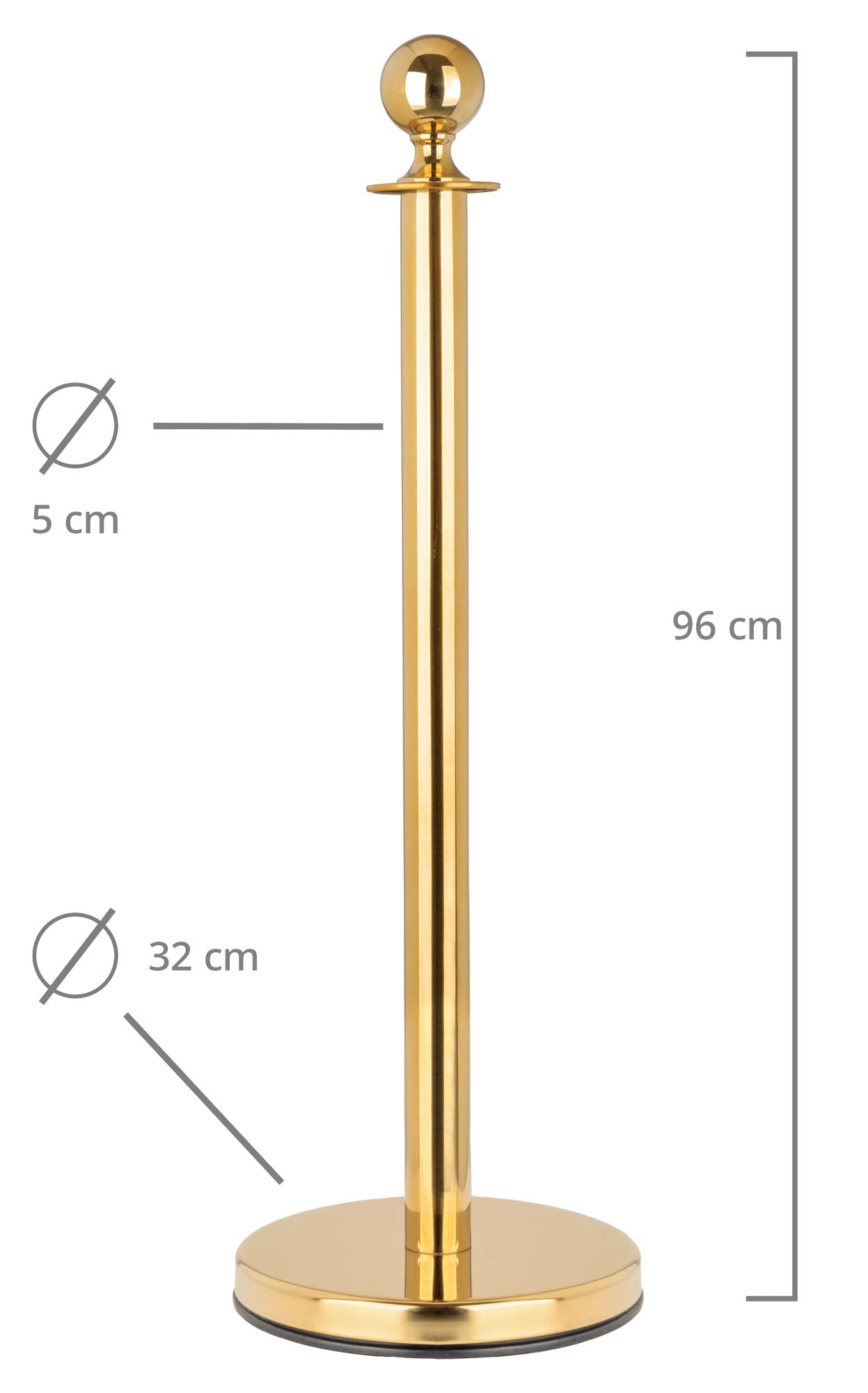 Stagecaptain PLS-150 Deluxe 4.2-150G Absperrständer Personenleitsystem - 4 Edelstahl-Stative und 2 rote Seile mit 1,5m Länge - Für Konzerte, Ausstellungen, Hotels, Kinos u.v.m. - gold