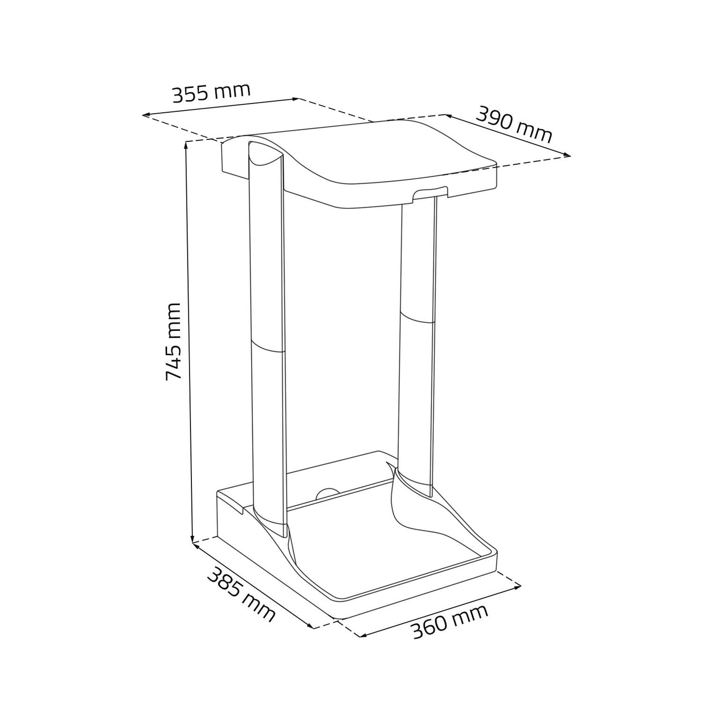 keeeper System-Müllsackständer mit integriertem Aufbewahrungsfach, 60-120 l, Ole, Silber