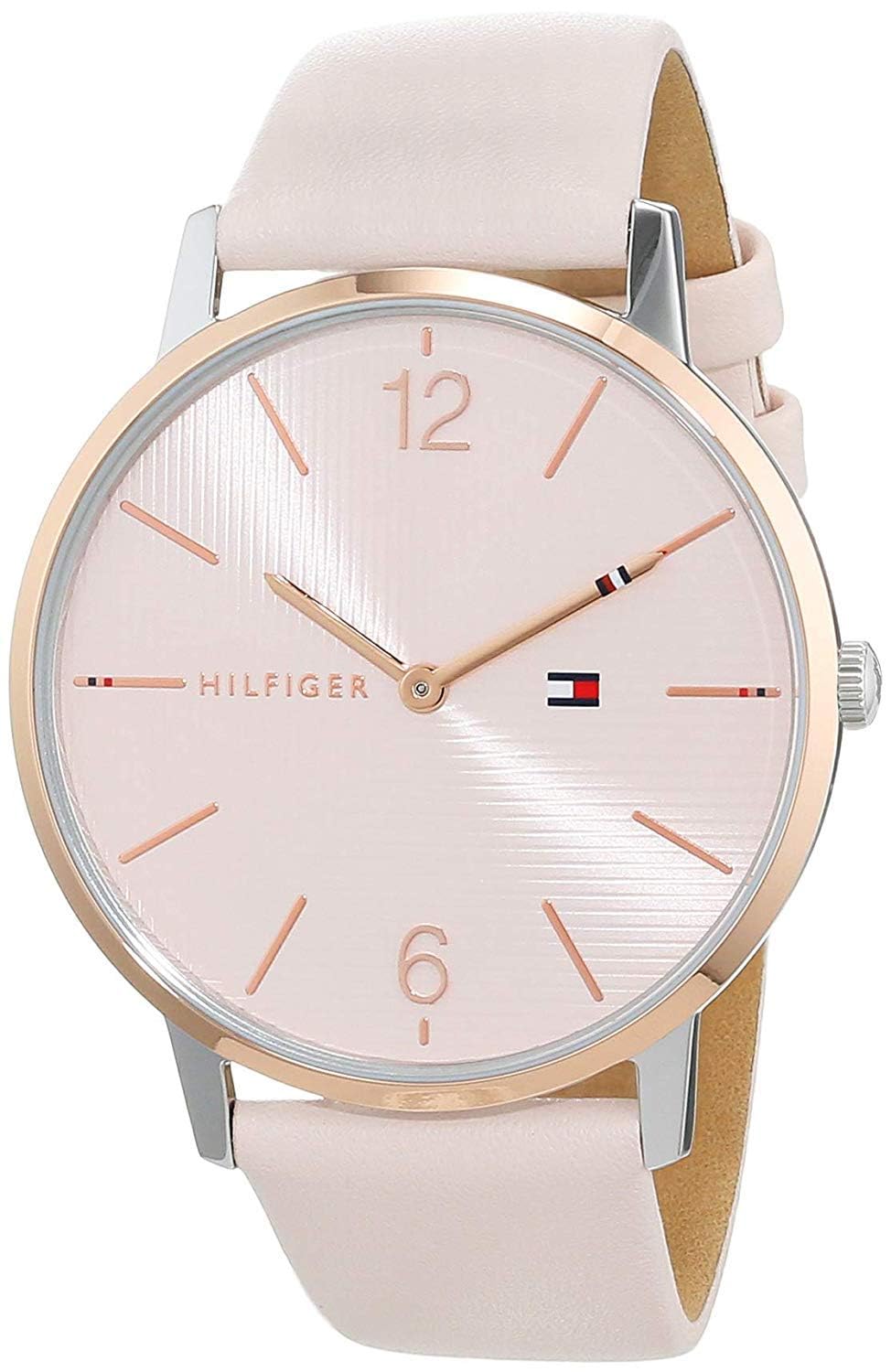 Tommy Hilfiger Analog Quarzuhr für Damen mit Pinkes Lederarmband - 1781973