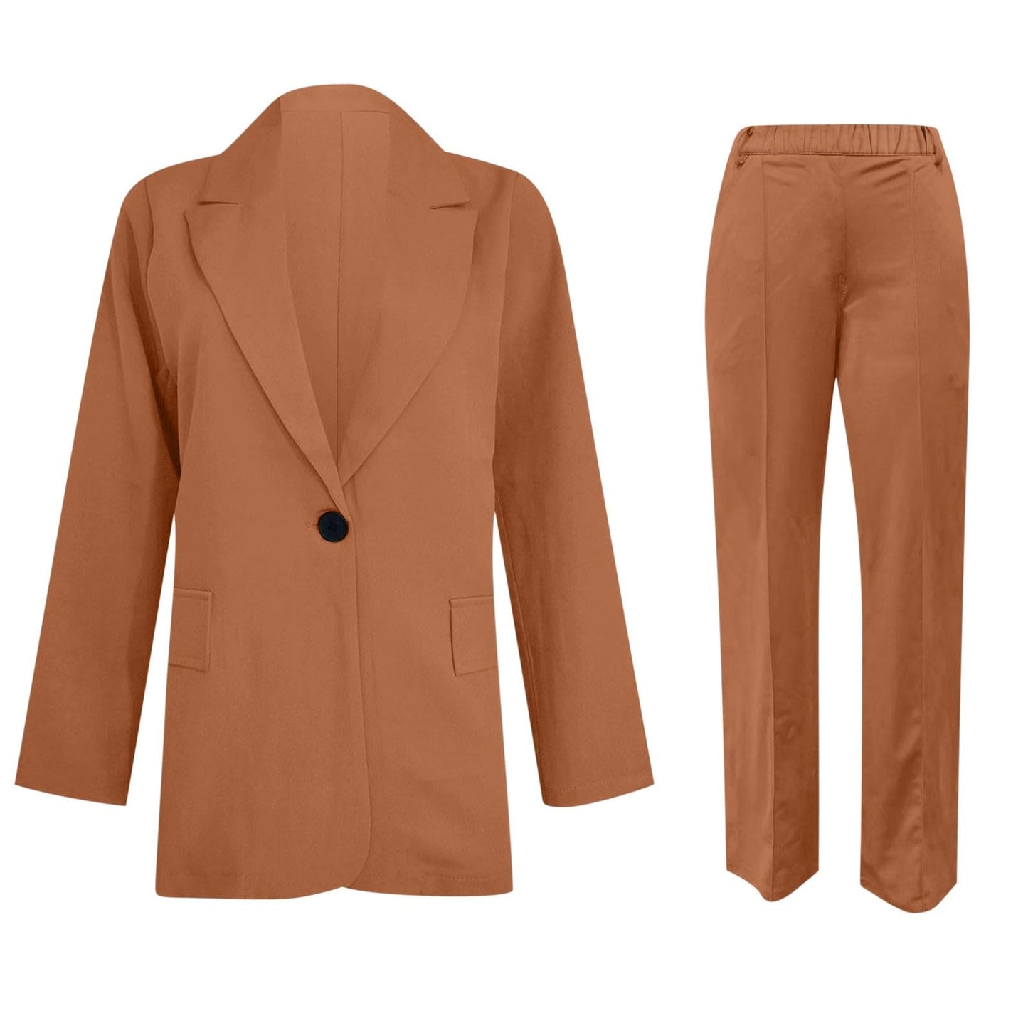 Generisch Blazer Damen Elegant Elegantes Outfit Damen Komplett Business Outfit Damen Elegantes Outfit Damen Komplett Hosenanzug Damen Sportlich Casual Outfit Damen Karo Jacke Damen Beige M