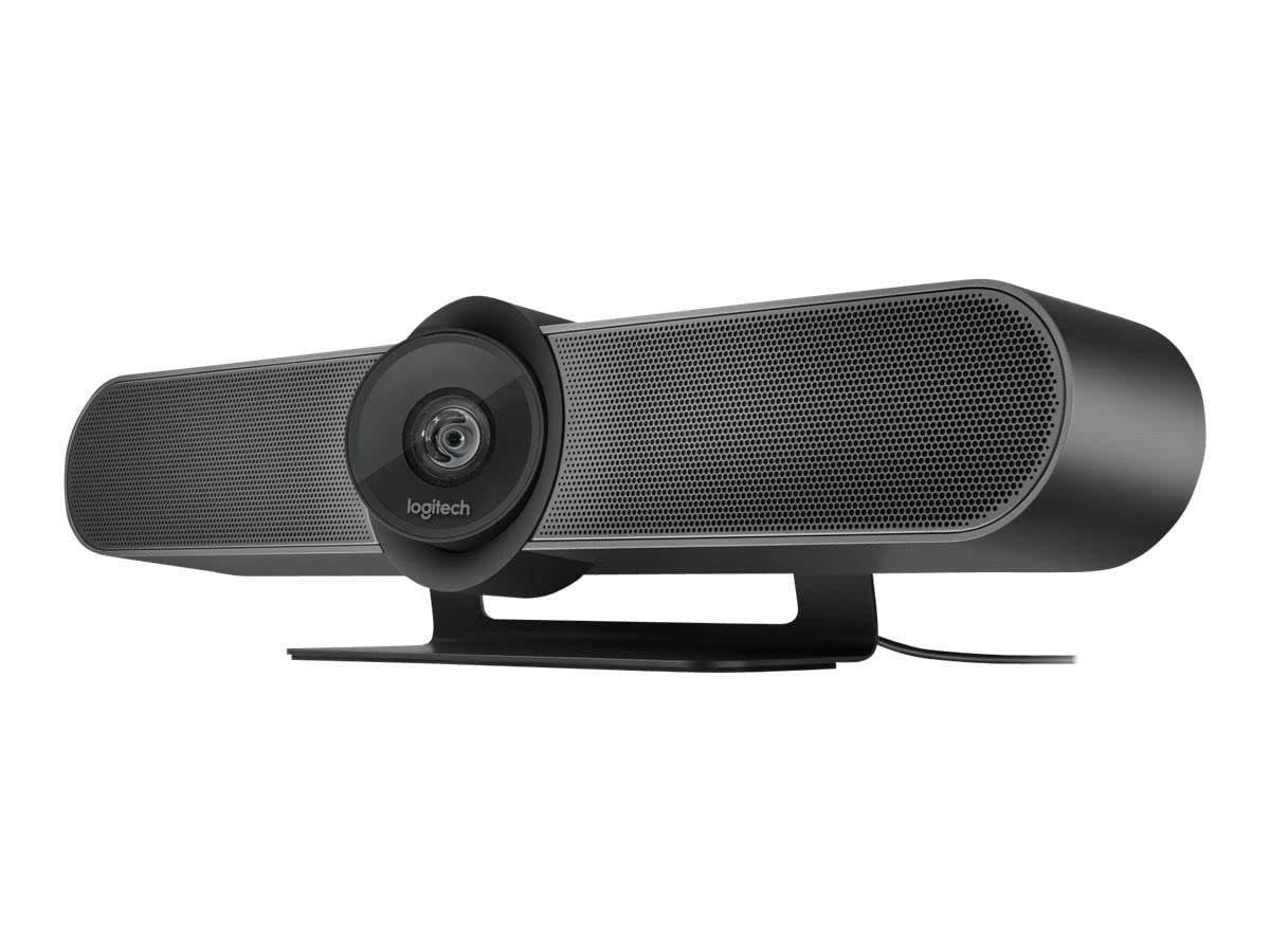 Logitech MEETUP Videokonferenz-Webcam, Ultra-HD 4K, 120° Blickfeld, Motorisierte Neigung, Integrierte Lautsprecher, Full Duplex & Advanced Beamforming Mikrofone, Für kleinere Meetingräume - Schwarz