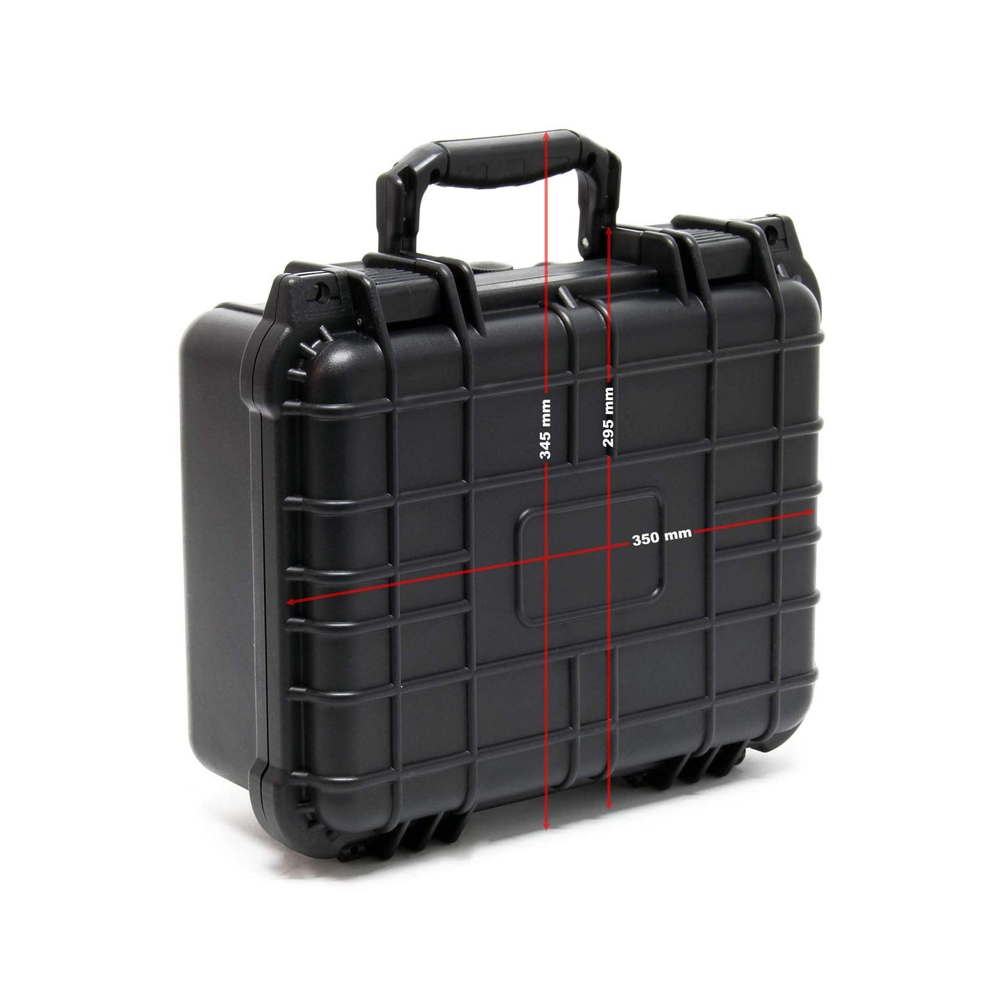 Wiltec Universalkoffer 35x29,5x15 cm schwarz, Schutzkoffer wasserdicht mit Druckausgleichsventil & anpassbaren Schaumstoffmatten