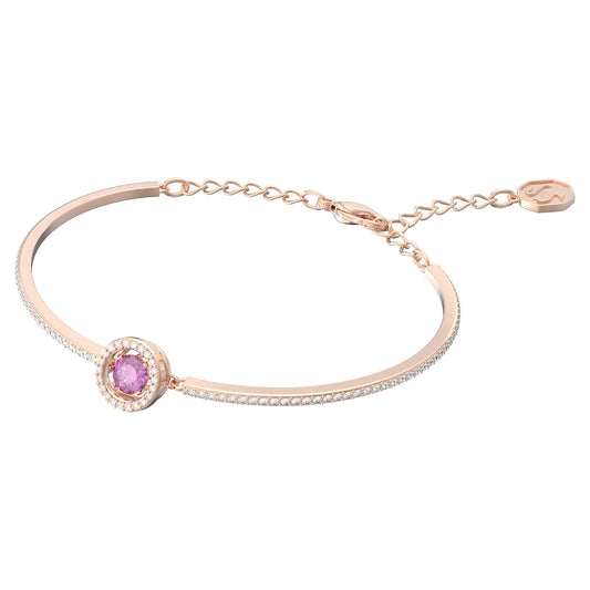 Swarovski Sparkling Dance Armreif, Rosé Vergoldeter Damenarmreif mit Violettem Element und Strahlenden Swarovski Kristallen