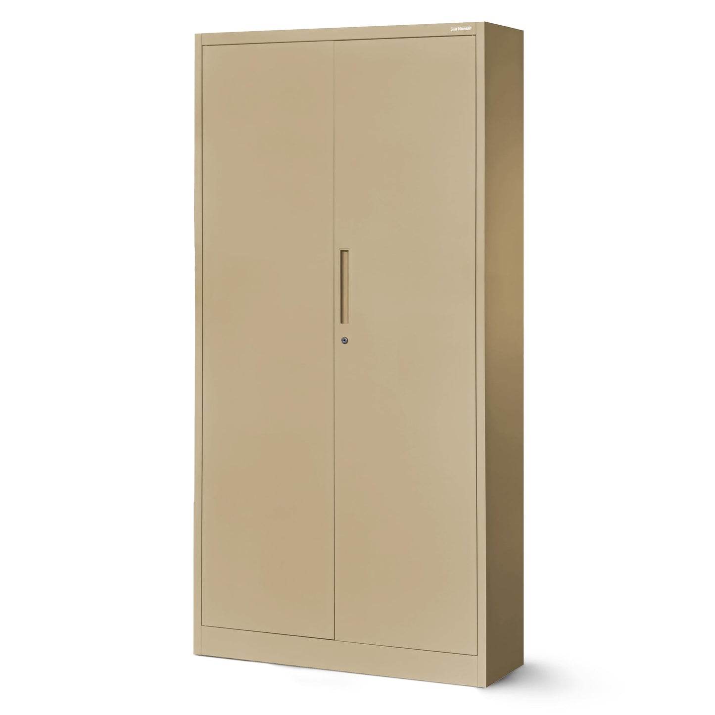 Jan Nowak Aktenschrank C001 Büroschrank Metallschrank Stahlschrank Aufbewahrungsschrank Pulverbeschichtet 4 Verstellbare Fachböden Abschließbar 185 cm x 90 cm x 40 cm (Beige)