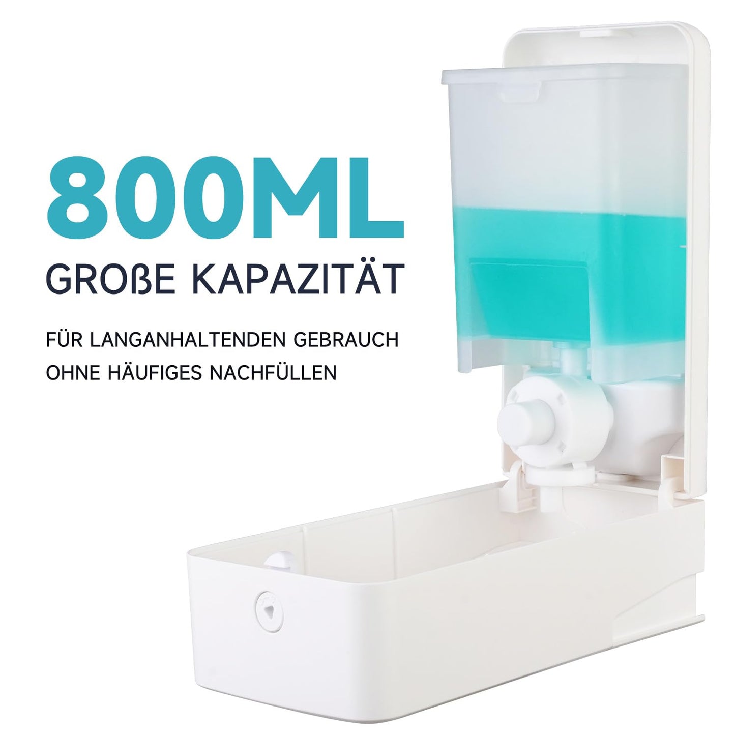 AIKE Schaumseifenspender 800 ML, Wandmontage, Manueller Druckpumpe für gewerbliche Badezimmer AK1006F Nur mit Schaumseife kompatibel