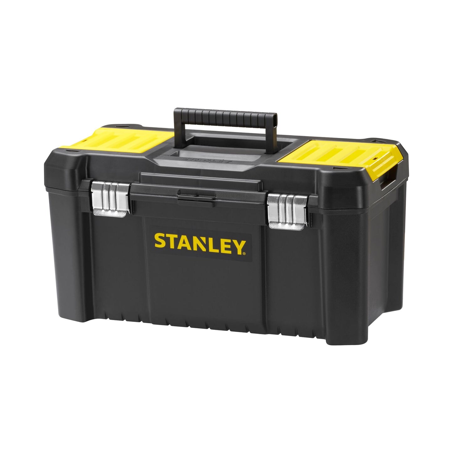 STANLEY Werkzeugbox Werkzeugkoffer leer Werkzeugkasten 19", 48.2x25.4x25cm, Beladung bis zu 8kg, Werkzeugkoffer mit Metallschließen, Organizer mit entnehmbarer Trage, robuster Koffer STST1-75521