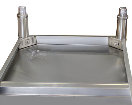 Edelstahl Gastronomie-Arbeitstisch Beeketal BA200a – 200 x 60 cm mit Aufkantung