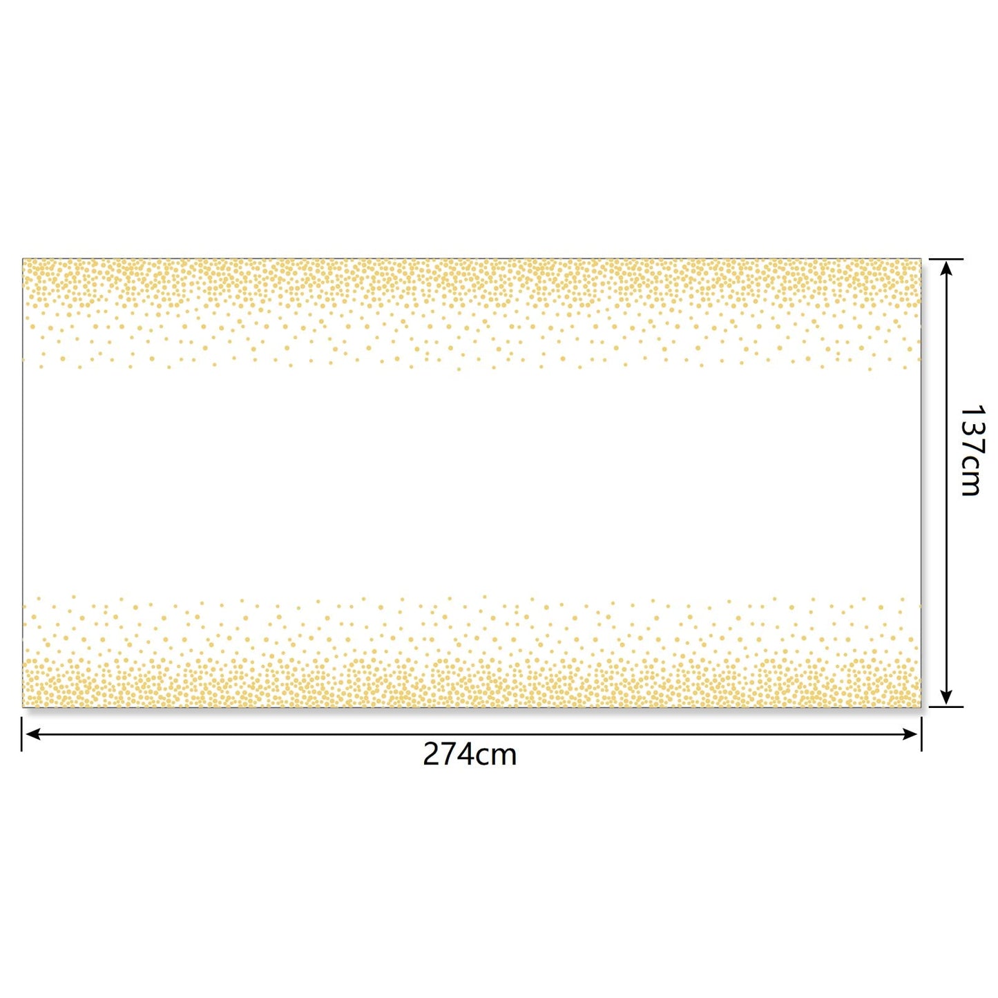 PLULON Weiß und Gold Dot Tischdecke Weiß und Gold Tischdecke 137 x 274 cm Kunststoff Rechteck Tischdecke für Weiß und Gold Party Geburtstag Tischdekoration