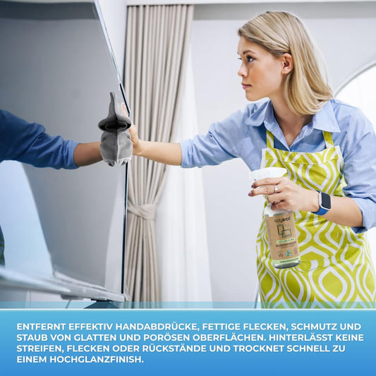 500ml Bildschirmreinigungsspray + 3X Mikrofasertuch: 40x40cm, 30x30cm, | Reinigungsflüssigkeit | Für Smartphone, Laptop, Tablet, TV, LCD/TFT, LED, OLED, Monitore, Uhren | Kein Verschmieren