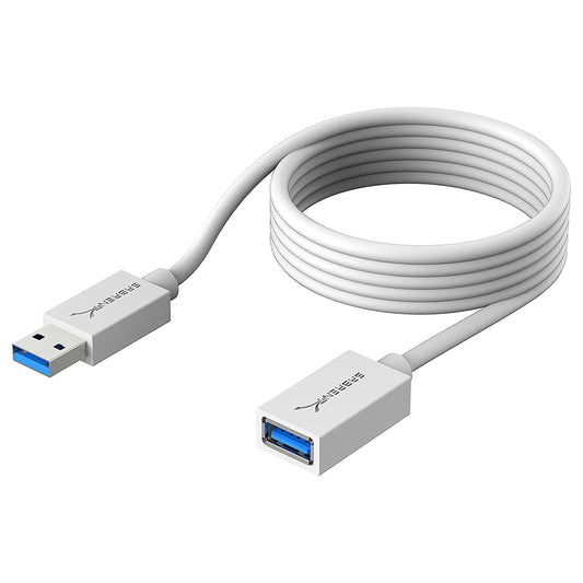 SABRENT USB Verlängerung 3.2x1 Kabel 1.8M, USB A Stecker auf A Buchse, Verlängerungskabel 5Gbps Superschnelle für USB-Stick, Tastatur, Drucker, Scanner, PS4, PS5, USB Hub, externe Festplatte (CB-306W)