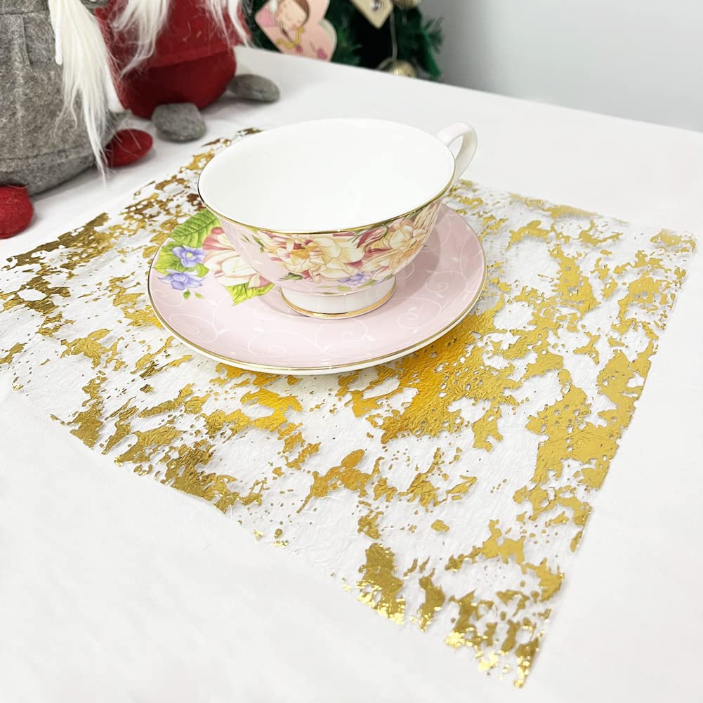 5M x 28CM Tischläufer Gold Tischband Glänzend Goldene für Partys Hochzeit Geburtstage Weihnachten Tischdeko