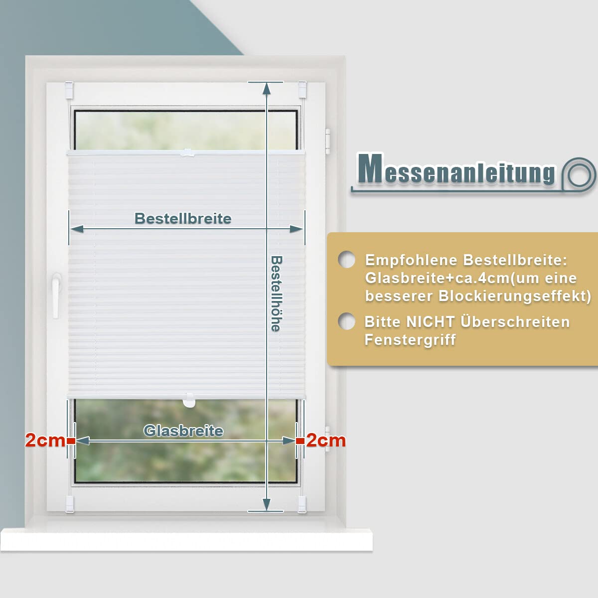 Plissee ohne Bohren Klemmfix 80x200cm(BxH) Weiß Jalousie Sonnenschutz Easyfix Faltrollo Lichtdurchlässig Rollo für Fenster & Tür