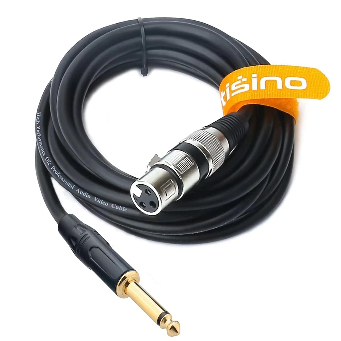 Tisino Female XLR auf 1/4 (6,35 mm) TS Mono Jack Unsymmetrisches Mikrofonkabel Mikrofonkabel für dynamisches Mikrofon - 2 Meters
