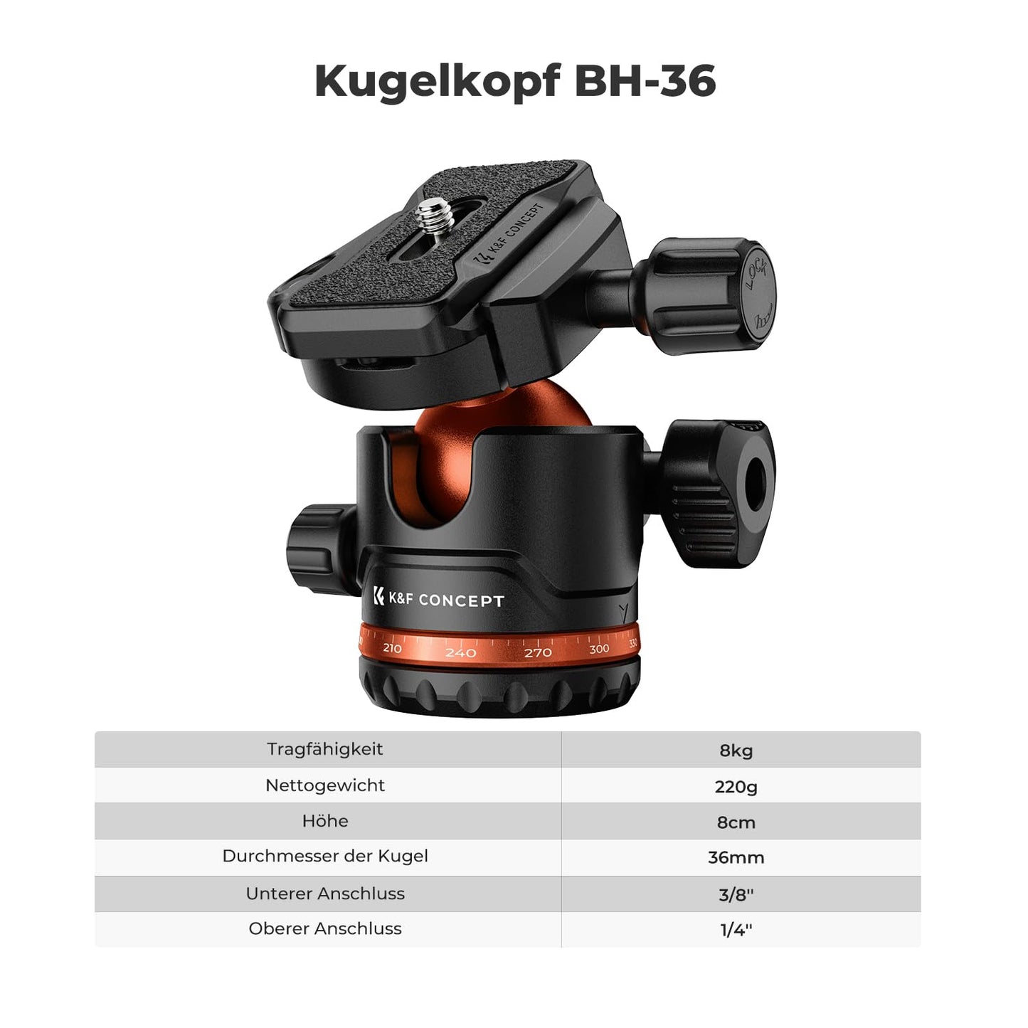 Kamera Stativ, K&F Concept Handy Stativ,178cm Stativ mit Handyhalterung, Tripod für unterwegs, Stativ für Smartphone, Aluminium Reisestativ K234A3+BH-36