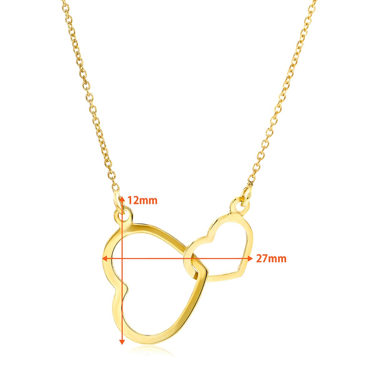 Orovi – Halskette mit Herz Anhänger aus 9 Karat (375) Gelbgold – filigrane Gold Ankerkette Damen – Kette in hochwertiger Schmuckschachtel zum Verschenken – allergenfrei & handgemacht (45 cm)