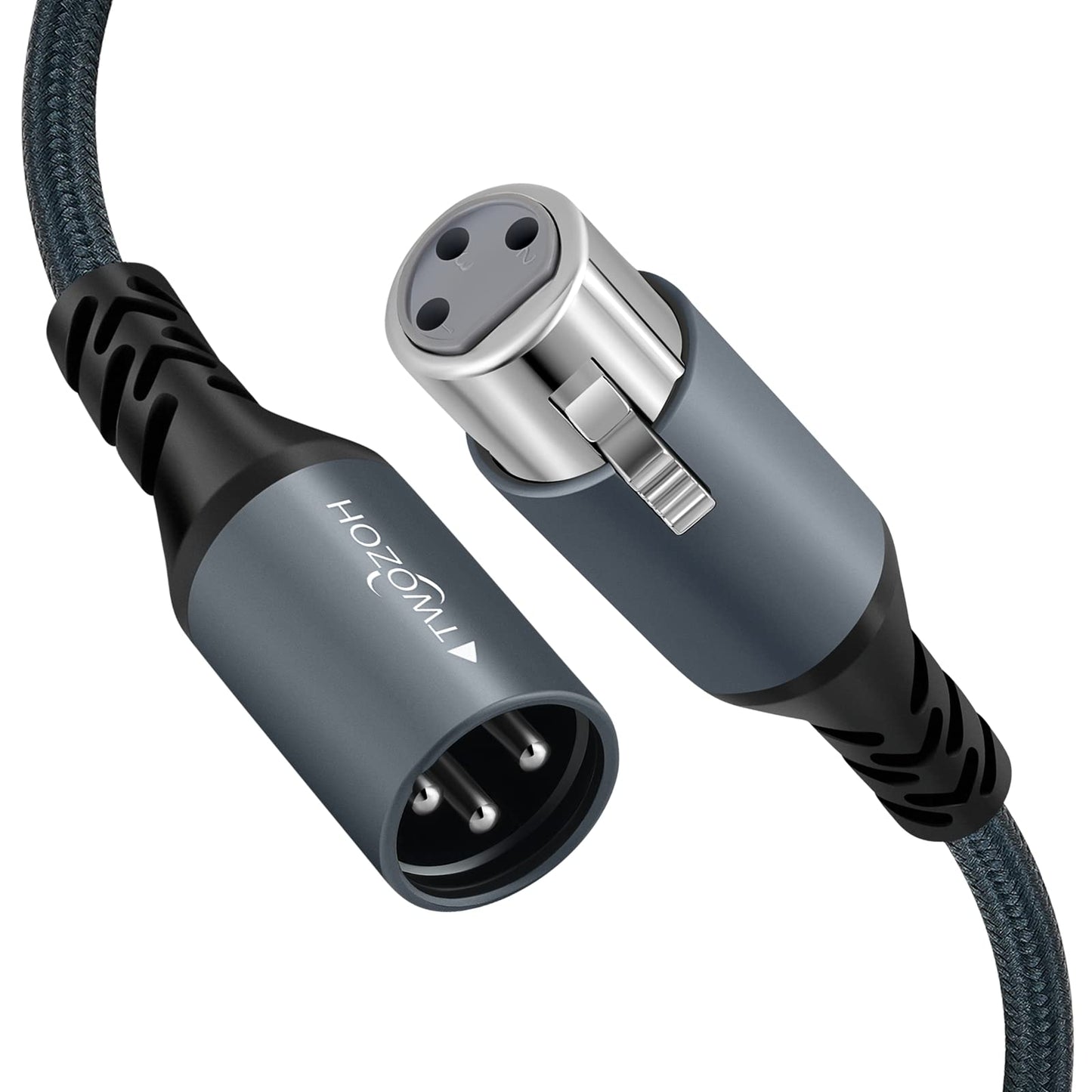 Twozoh Professionelles XLR Kabel 5M, Geflochtenes symmetrisches 3 poliges XLR Stecker auf XLR Buchse HiFi Audio Mikrofonkabel