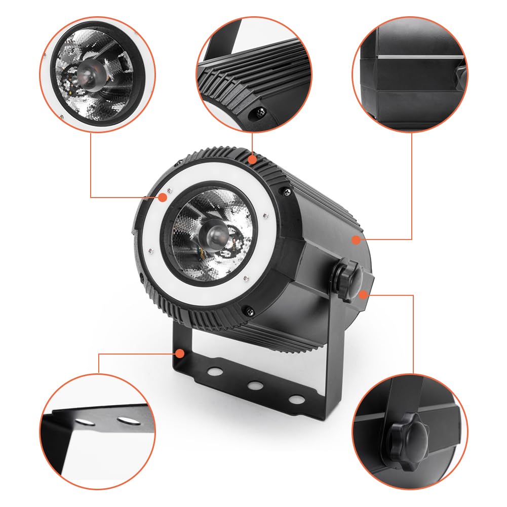 DELIBANG 40W RGBW 4 in 1 LED Pinspot + 24 SMD RGB LED Bühnenleuchten LED Par DMX DJ Lichter 7/11CH Partylicht Led Strahler für Bar, Party, Hochzeit, Disco, Theater, Halloween