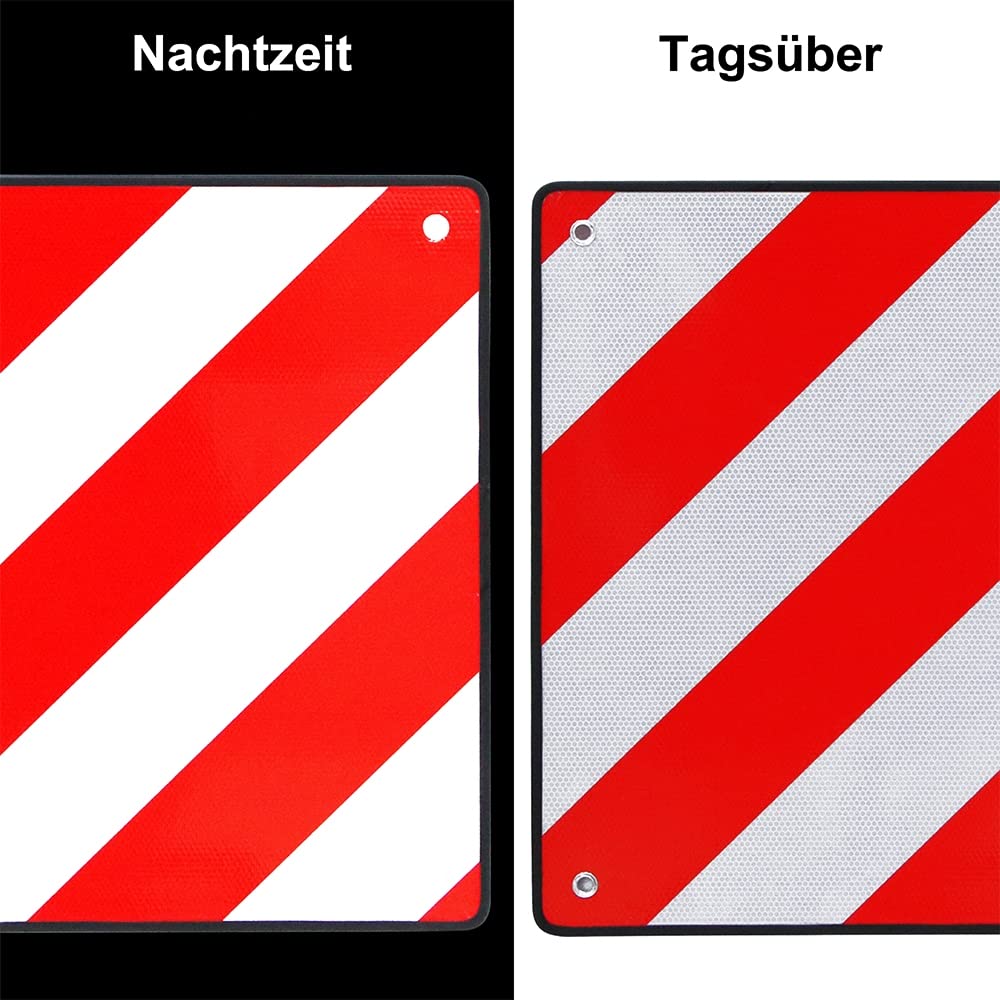 Mucola Warntafel 2in1 Spanien & Italien inkl. 4x Spanngurte reflektierend Heckträger Wohnmobil Wohnwagen Warnschild 50x50 cm