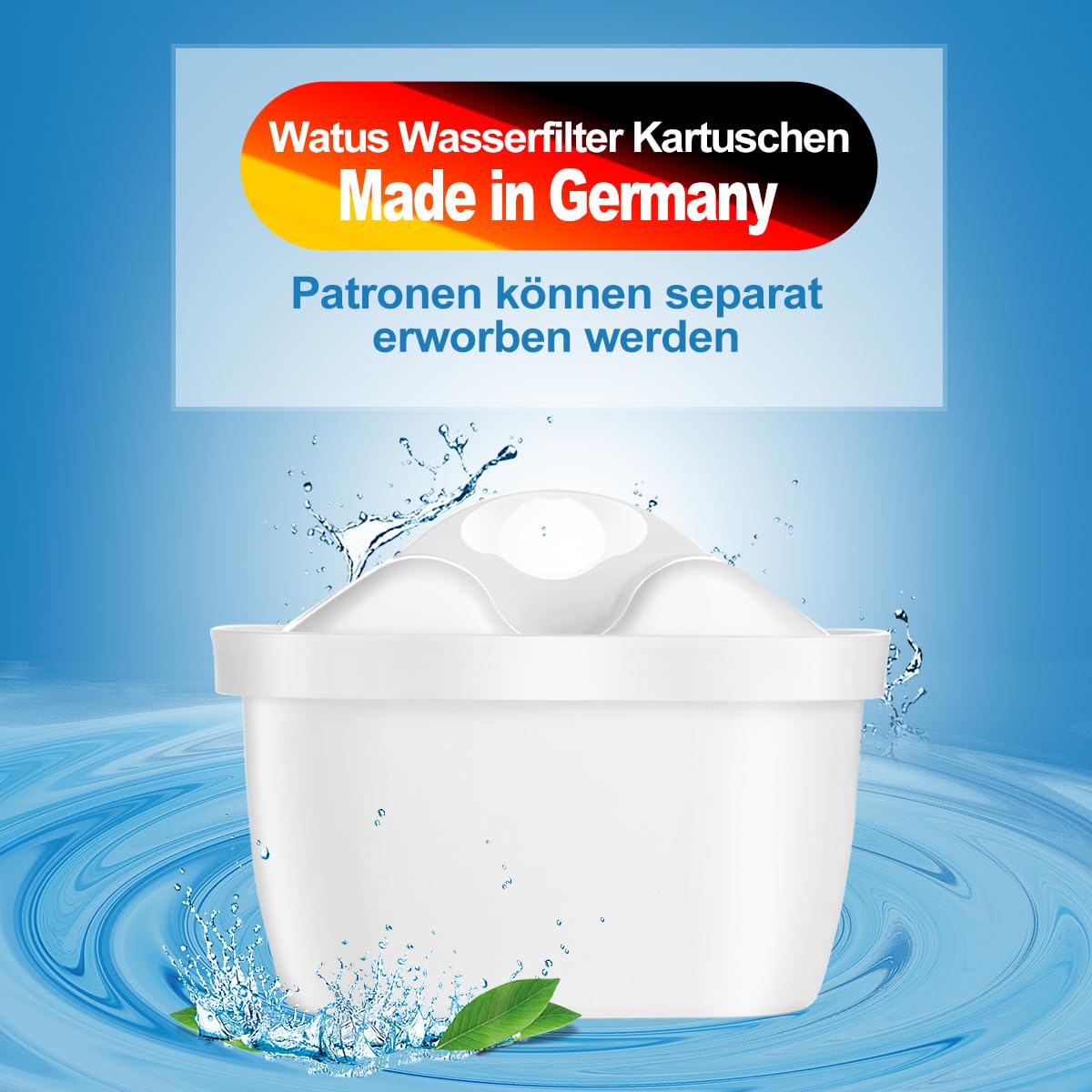 Watus Heißwasserspender, Instant-Wasserspender, Wasserspender mit Filterung und Heizung, Enthält 3 Filterpatronen. Filtern Sie Wasser, um Kalk, Chlor, Blei und Kupfer im Leitungswasser zu reduzieren