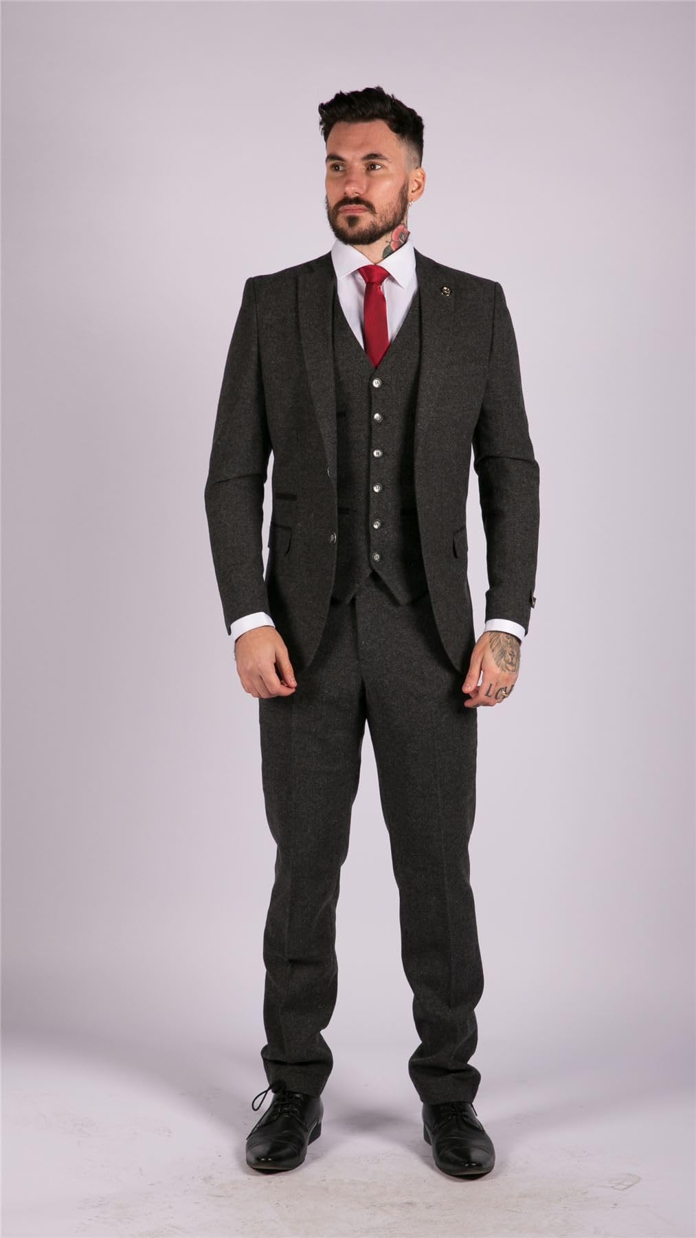 TruClothing.com Herrenanzug 3 Teilig Wollenanteil Tweed Design 1920 Vintage Klassisch
