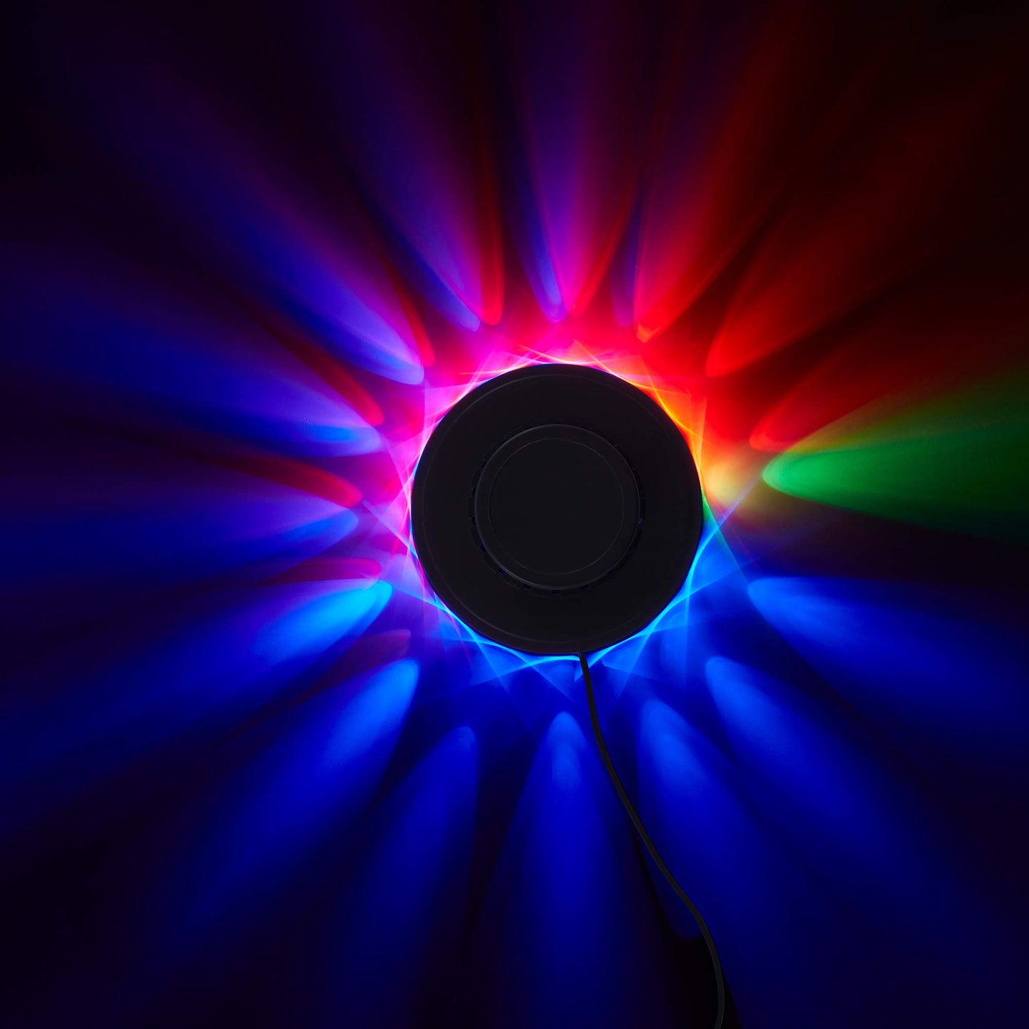 BRILONER - LED Partylicht mit Musiksensor, buntes RGB Licht, max. 3W, USB-Anschluss, Discolicht, Party Gadgets,Lichtrad, LED Licht, Partybeleuchtung, Deko Geburtstag, 12,5x3,8 cm, Schwarz
