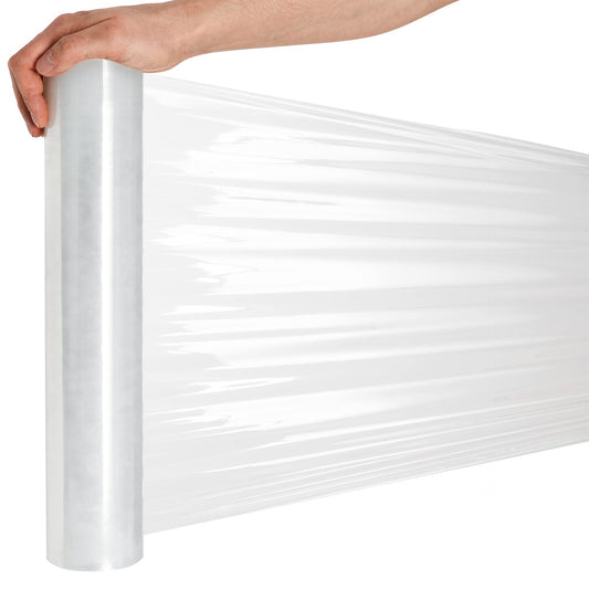 RAGO® Stretchfolie Transparent folie für möbel 150m Hand Stretchfolie rollen I Palettenfolie Handfolie Wickelfolie I Verpackungsmaterial Packfolien (7,5 x 7,5 x 40 cm) 0,9 kg I 150m Länge