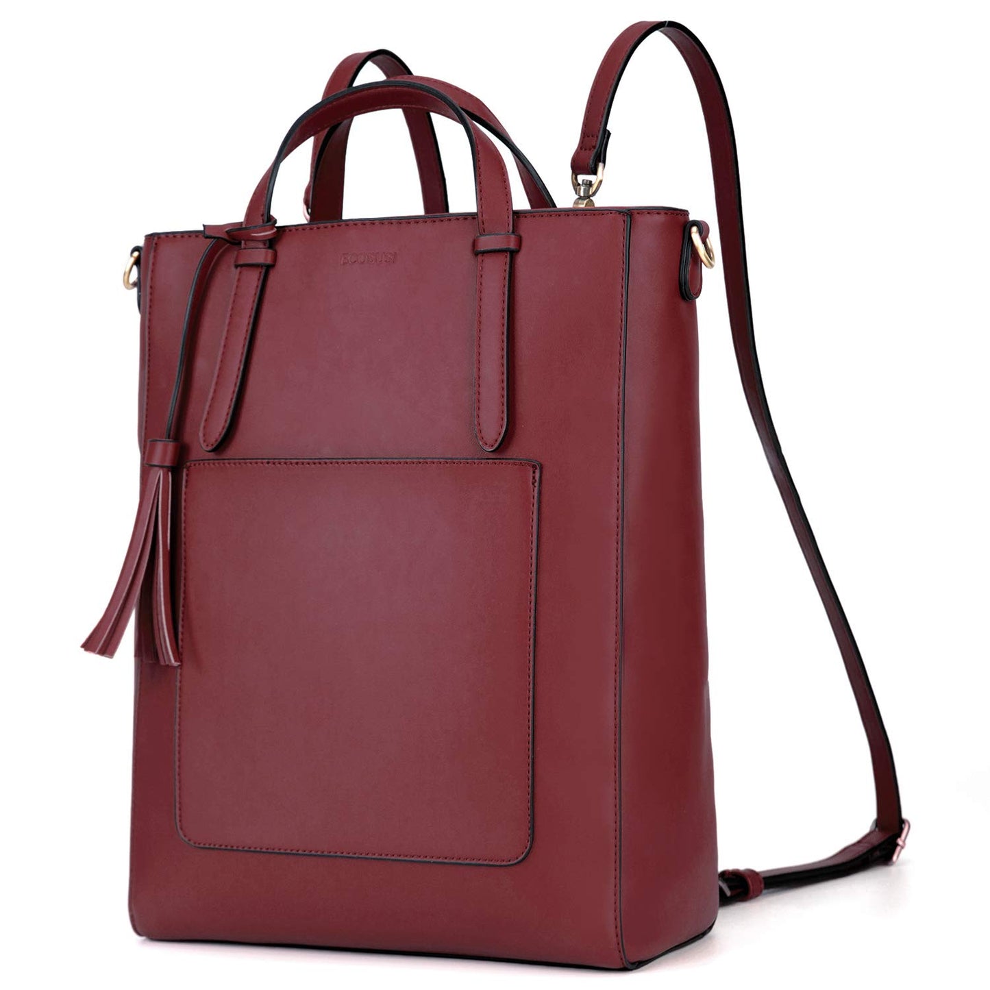 ECOSUSI Rucksack Damen Handtasche Multifunktion 3 In 3 Tote bag Tragetasche für Die Arbeit Reisen, Rot