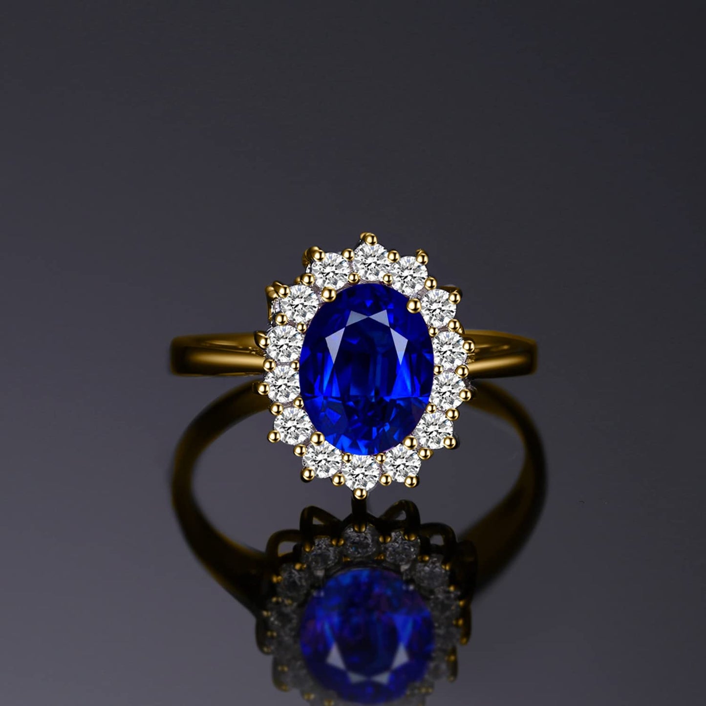 JewelryPalace Prinzessin Diana Kate Middleton 3.2ct Erstellt Saphir Ringe Gold, Verlobungsring Eheringe Promise Verlobung Ring Silber 925 Damen, Silberringe Antragsring Ringe, Damen Schmuck 57
