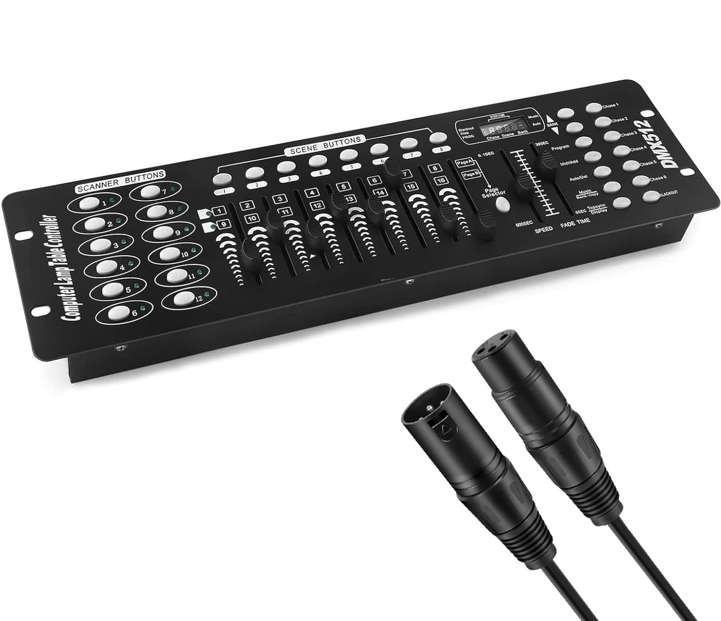 DMX Controller, 192 DMX 512 Bühnen DJ Licht Controller, Beleuchtungs mixer Board Konsole mit DMX Kabel, DMX Konsolen Kit für Lichtshows, Party, Disco, Pub, Nachtclub, DJ-Bars und Moving Heads