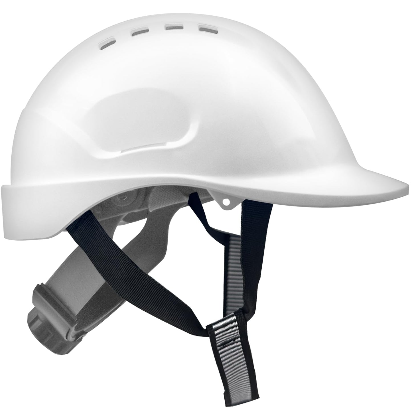 Bauhelm EN397, Mustbau Sicherheitshelm, Arbeitshelm Schutzhelm mit DIY Steckplätze für 53-65 cm Kopfumfang verstellbar, Sicherheitshelm mit Schweißband für BAU und Industrie (Weiß, 1 Pcs)