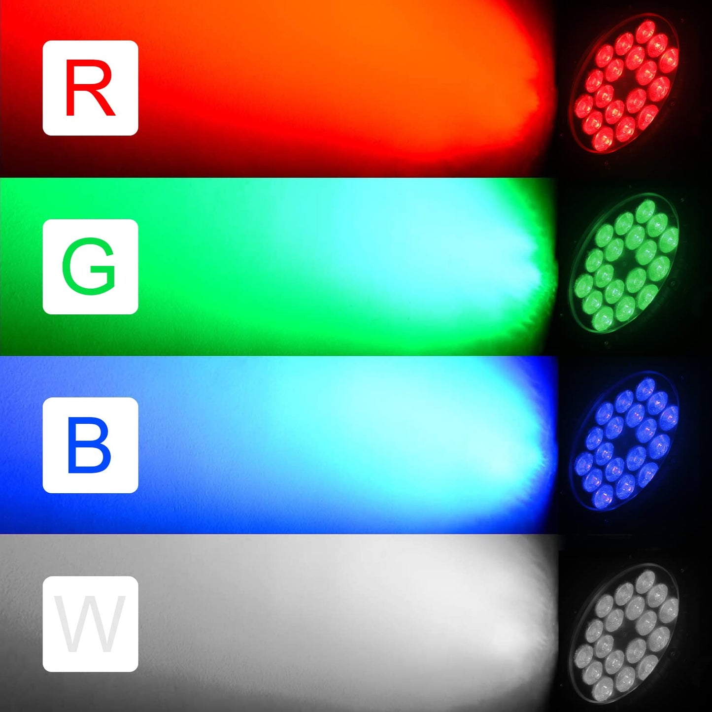 UKing 180W Bühnenlicht Outdoor, RGBW LED Par Strahler IP65 Wasserdicht, 4/8 CH Party Beleuchtung Ideal fürHochzeit Rasen Theater Disco Club