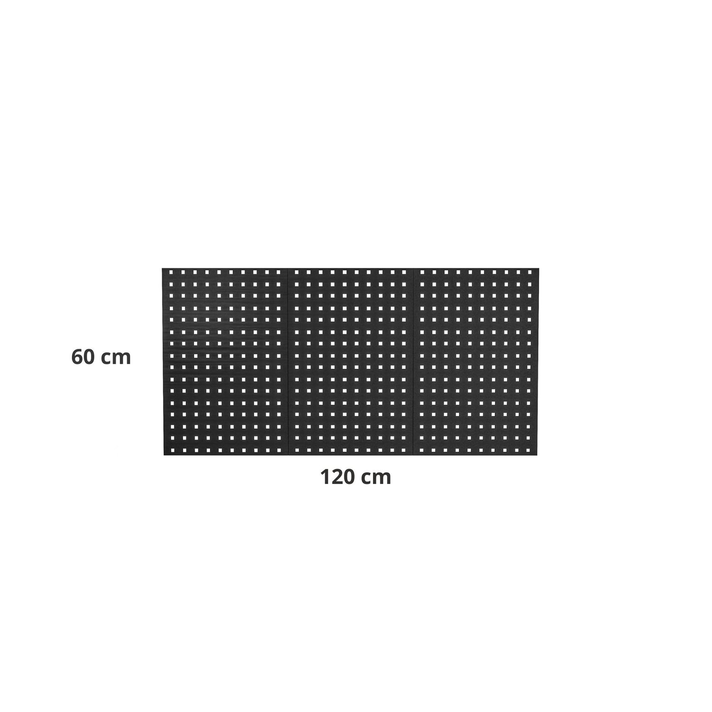 Werkzeugwand Lochwand Werkstattwand Wandregal Modular Metall Kratzresistent Pulverbeschichtet 1200 x 600 x 10 mm (Schwarz)