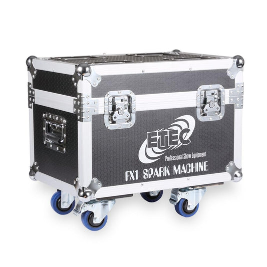 ETEC Professional FX1 SPARK MACHINE Set mit Flightcase und Spark Granulat DMX Indoor Feuerwerk Pyrotechnik Hochzeit DJ Event Effekt Bühne Auftritt Veranstaltung