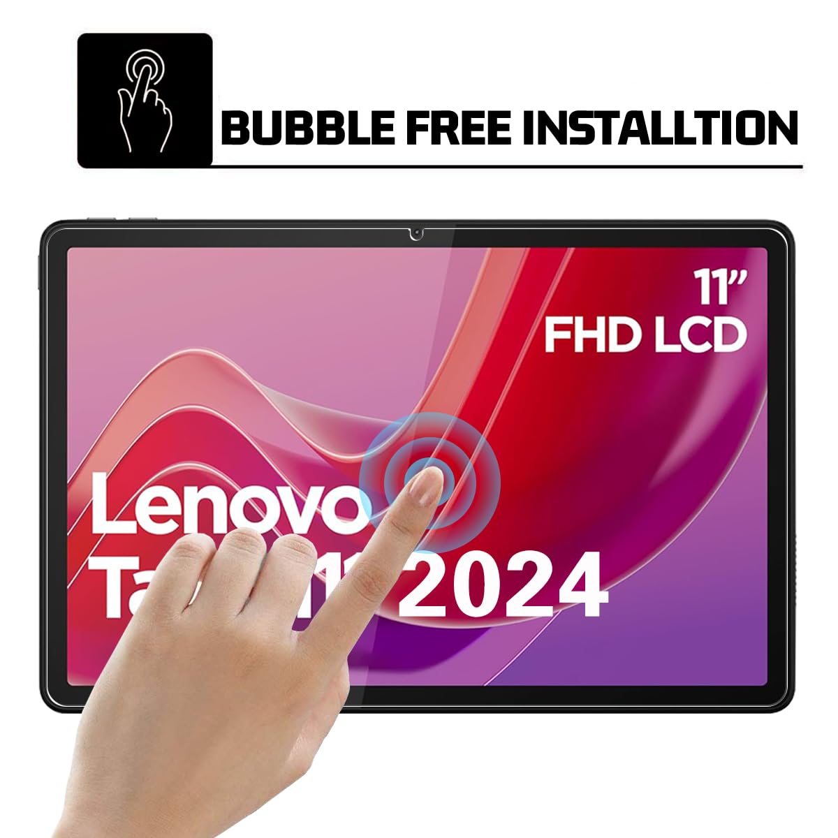 GOZOPO Schutzfolie für Lenovo Tab M11 / Tab K11 (2024) 11 Zoll, 9H Härte, hohe Auflösung, Kratzfestigkeit, keine Blasen [2 Stück]