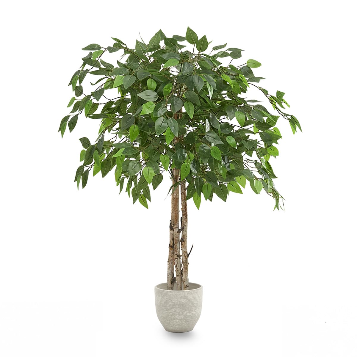 Maia Shop | Ficus | Kunstpflanzen | Künstlicher Baum | Maße: 105 x 70 cm | Künstliche Pflanzen | Fake Plant | Plastik Pflanze | Ficus Benjamini | Deko | Deko Wohnzimmer