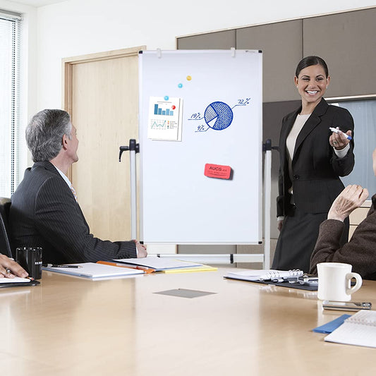 VIZ-PRO Mobiles Whiteboard/Doppelseitige Whiteboard- mit Alurahmen, magnetisch - 120 x 60 cm