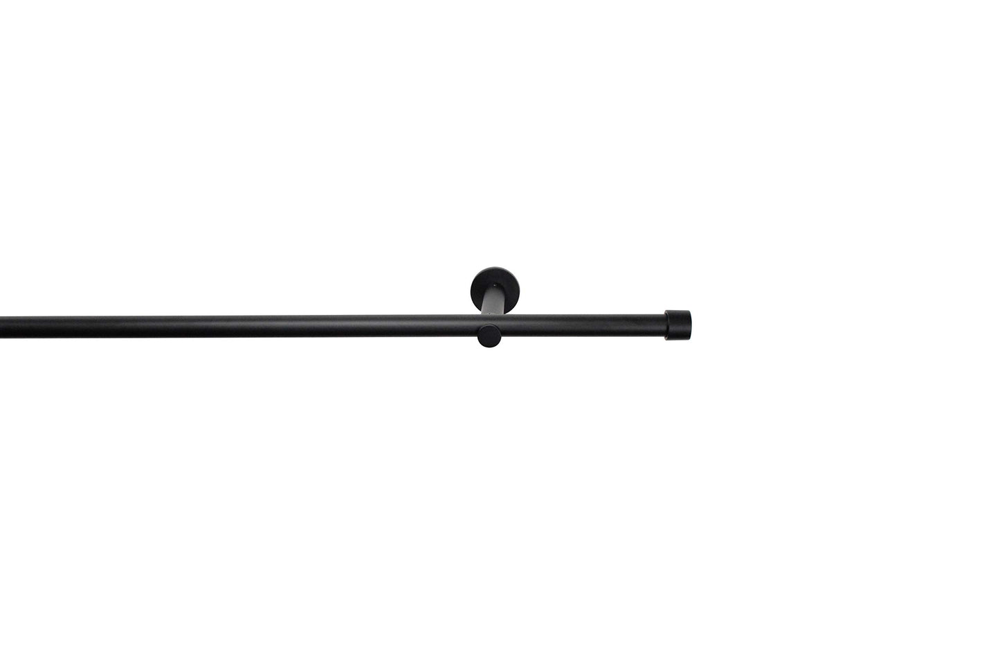 Rollmayer elegant und modern metall Schwarz Matt Vorhangstange/Gardinenstange Ø 19mm Rohr (120cm Crux, im Schwarz Matt, 1-läufig) verschiedene Größen und Endstücken. Ohne Ringe!
