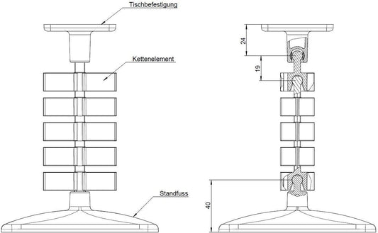 OL Oskar Lehmann Kabelführung eckig Kuba Slim Line Länge: 1260 mm, Kabelschlauch, schwarz