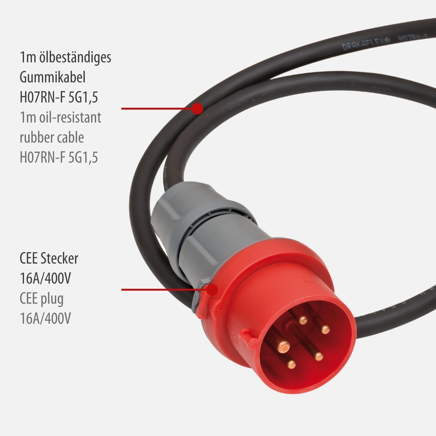 Brennenstuhl Kompakter Gummi-Stromverteiler - Gummiverteiler (1m Kabel, 3X CEE 400V/16A, 3X 230V/16A, Baustelleneinsatz und ständigen Einsatz im Freien, Made in Germany)