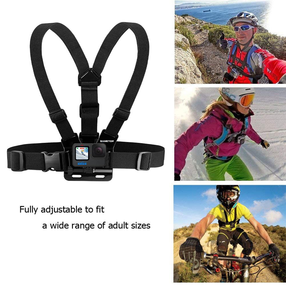 Sametop Brustgurt Chesty Brusthalterung Chest Mount Strap Harness Kompatibel mit GoPro Hero 13 12 11 10 9 8 7 6 5 4 Session Max DJI Osmo Action Kameras