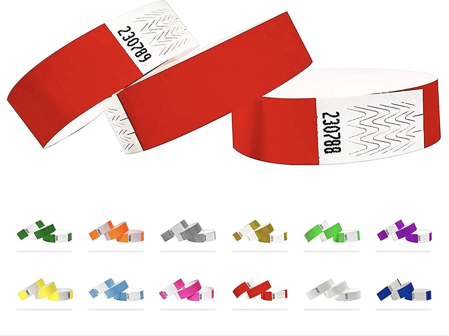 500 Eintrittsbänder aus Tyvek - Party Einlassbänder, Securebänder, Festival Armbänder, Kontrollbänder für dein Event (Neon Red)