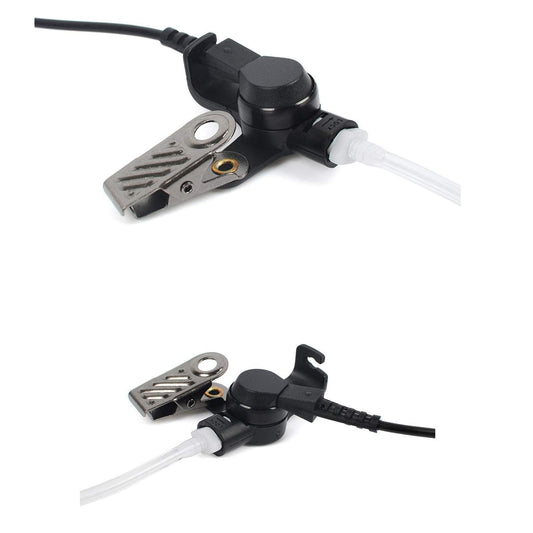 HYS Ohrhörer Schallschlauch 3,5 mm transparent inkl. Halteclip höre nur zu In-Ear Kopfhörer Security Headset für Funkgerät