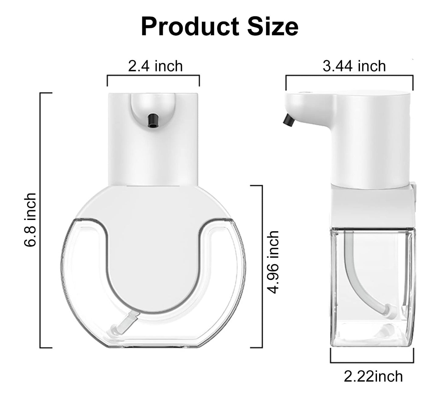 Cuteefun Automatisch Flüssig Seifenspender, 430ml Elektrischer Seifenspender mit Sensor, 4-Stufig Einstellbares Flüssigkeitsvolumen, Wiederaufladbarer Seifenspender Wandmontage Für Bad, Küche