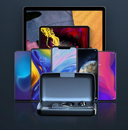 Euakee Bluetooth Headset Wireless Freisprech Telefon, Freisprechanlage Bluetooth Ohrhörer mit CVC 8.0 und ENC Dual Mic Geräuschunterdrückung, Dual Mic V5.0 Freisprech-Bluetooth-Ohrhörer