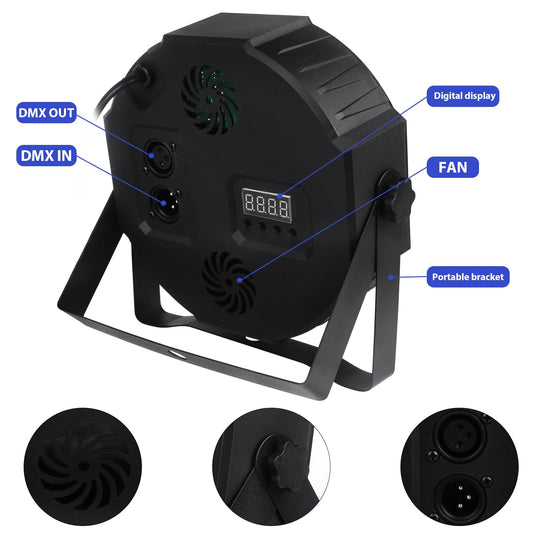 4PCS LED Par Strahler 36 LED 72W Discolicht Partylicht RGB DMX512 mit Fernbedienung, Bühnenlicht 7 Lichtmodi DJ licht für Party Bar Stage Feste Show