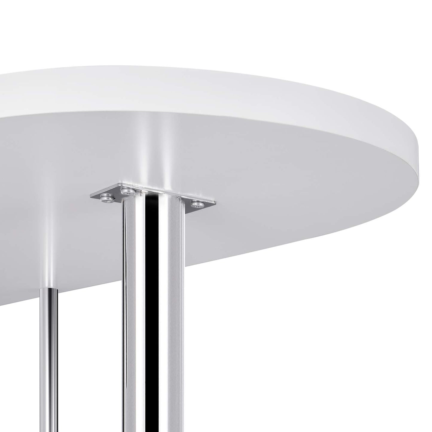 WOLTU Bartisch Stehtisch Bistrotisch Bartheke Tresentisch, mit 3 Ablagefläche, mit Weinregale, Metall, MDF, Weiß, 113x40x105cm(BxTxH)