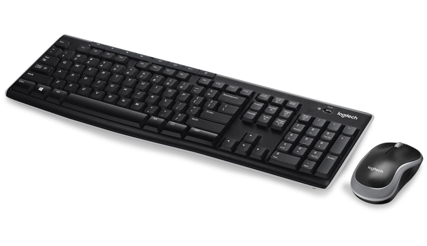 Logitech MK270 Kabelloses Set mit Tastatur und Maus für Windows, 2,4 GHz kabellos, Kompakte Maus, 8 Sondertasten, 2 Jahre Batterielaufzeit, Für PC, Laptop, Deutsches QWERTZ-Layout - Schwarz