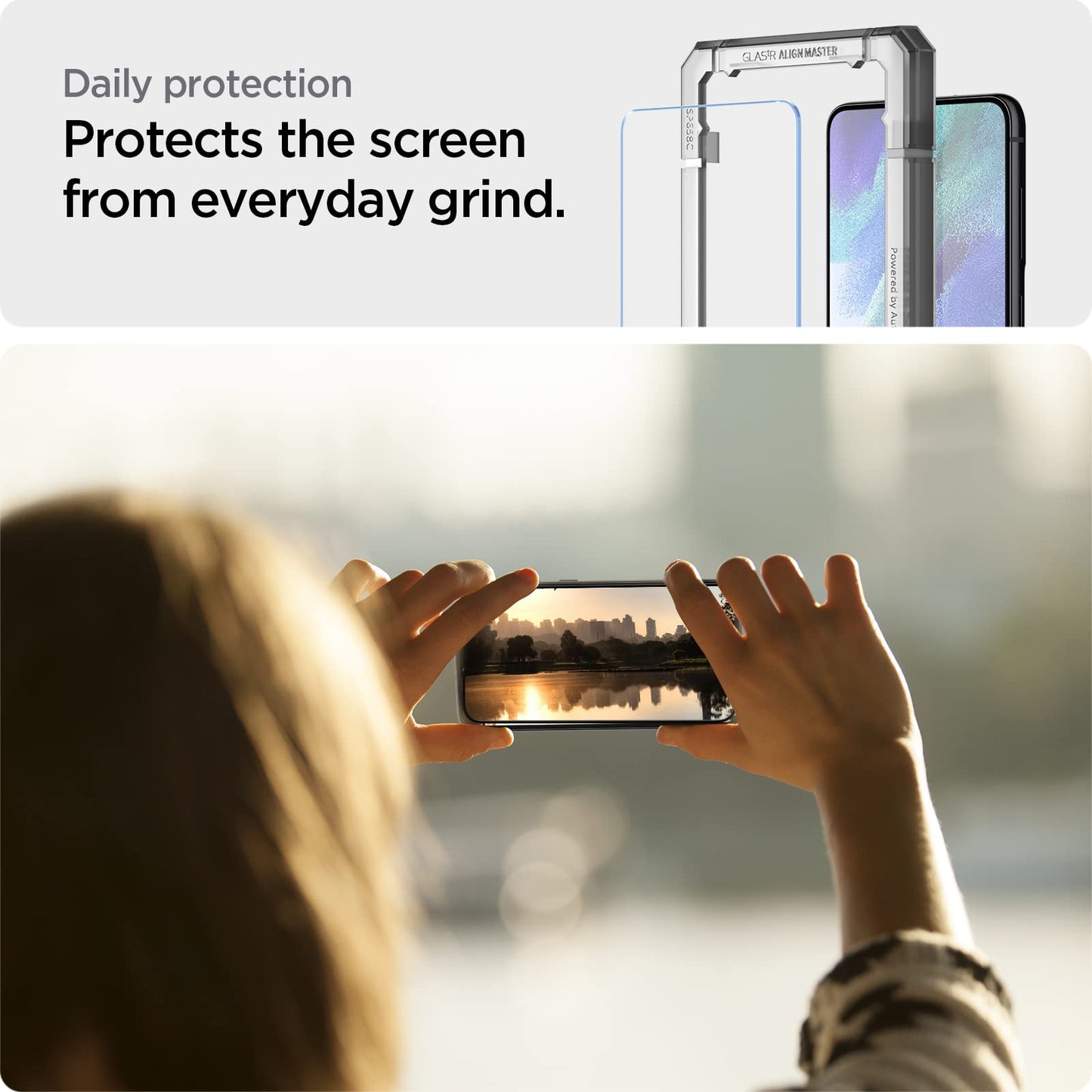 Spigen AlignMaster Schutzfolie kompatibel mit Samsung Galaxy S21 FE 5G, 2 Stück, Kratzfest, Hüllenfreundlich, Touch Reaktiv, 9H Härte Folie