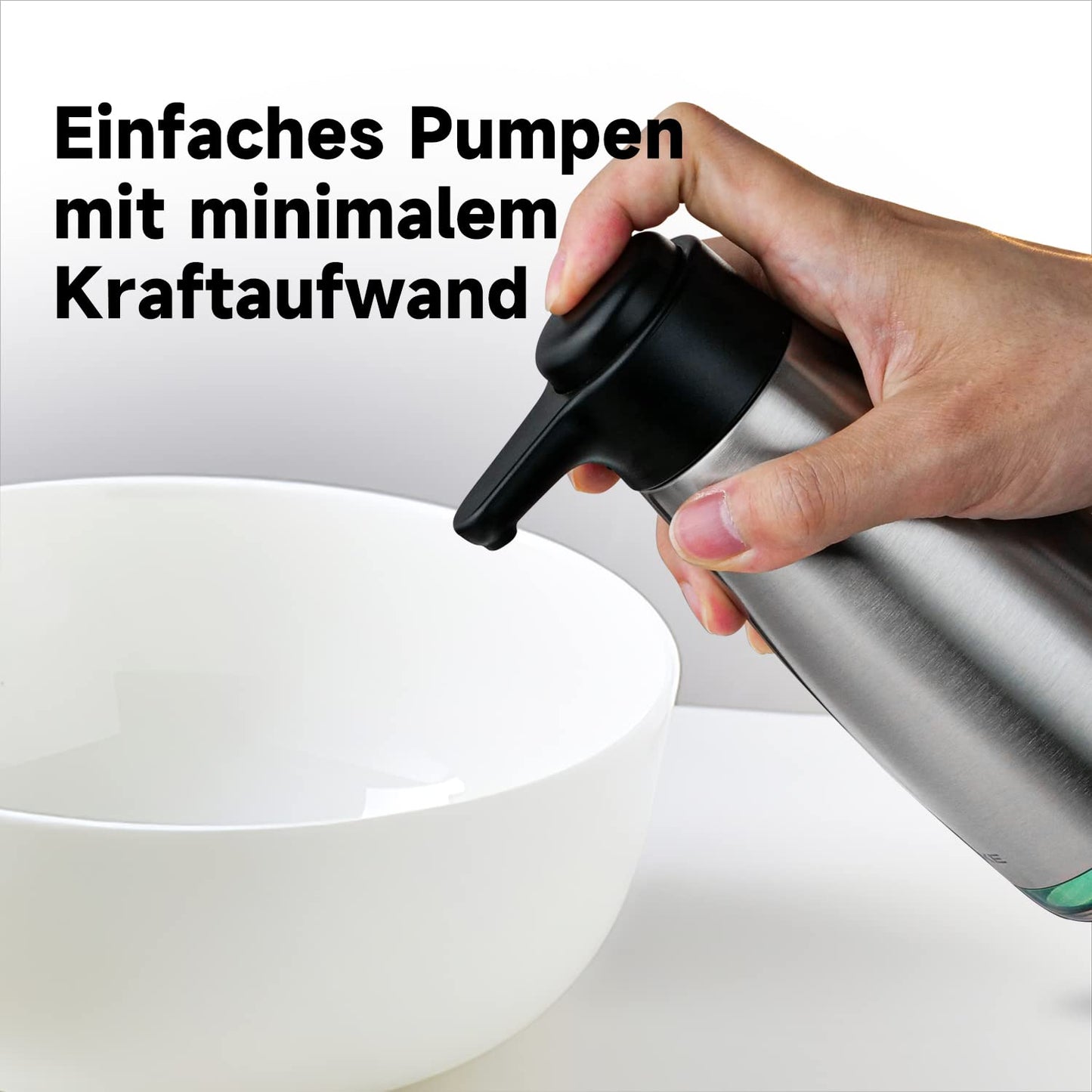 AIKE AK1062 Seifenspender Edelstahl, 470 ml Flüssigseifenspender, Geschirrspülseifenspender für die Küche Silber